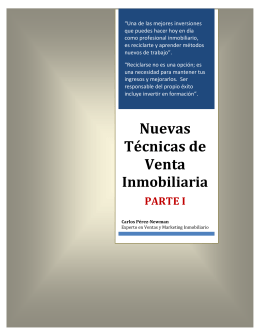 Nuevas Técnicas de Venta Inmobiliaria PARTE I