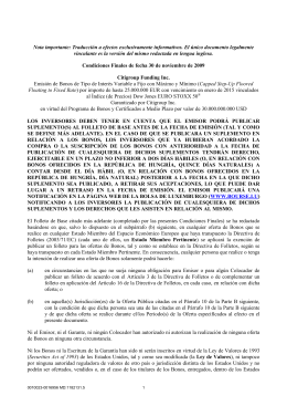 Nota importante: Traducción a efectos exclusivamente