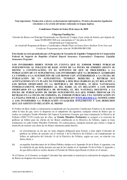 Nota importante: Traducción a efectos exclusivamente