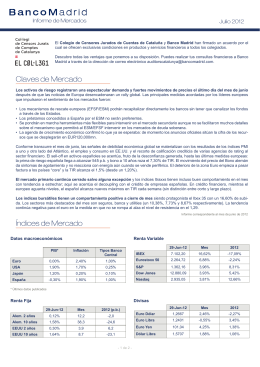 Informe de Mercados Julio 2012