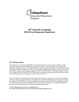 AP® Spanish Language 2010 Free-Response Questions