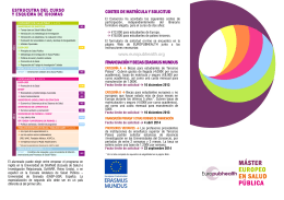 MÁSTER EUROPEO EN SALUD PÚBLICA