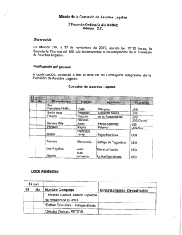 Minuta de la Comisión de Asuntos Legales