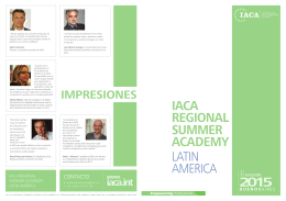 summer academy IACA regIonAl latin america