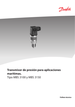 Transmisor de presión para aplicaciones marítimas. Tipo MBS 3100