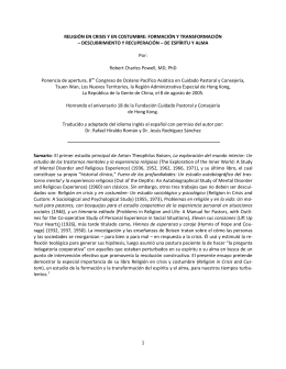 1 RELIGIÓN EN CRISIS Y EN COSTUMBRE: FORMACIÓN Y