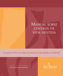 MANUAL SOBRE CENTROS DE VIDA ASISTIDA