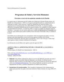 AGENCY FOR HEALTH CARE ADMINISTRATION