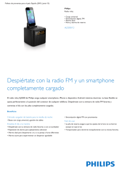 Product Leaflet: Radio reloj con sintonización