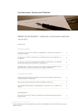RESEÑA DE NOVEDADES I GESTIÓN DEL