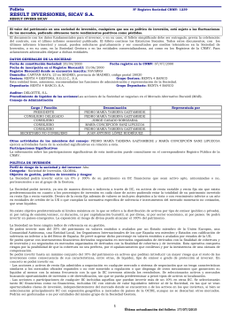 RESULT INVERSIONES, SICAV S.A.