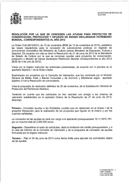 Resolución de concesión de ayudas