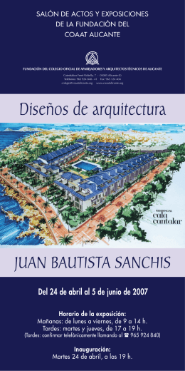 Triptico Sanchis - Colegio Oficial de Aparejadores y Arquitectos
