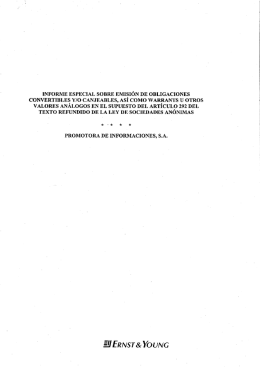 informe especial sobre emisión de obligaciones convertibles