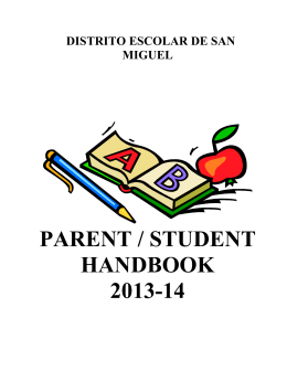 PARENT / STUDENT HANDBOOK 2013-14