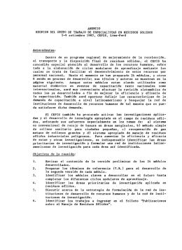 Anuncio de la Reunión del Grupo de Trabajo de