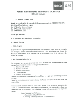 LES ILLES BALEARS ACTA DE REUNIÓN EQUIPO DIRECTIVO