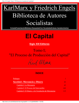 Marx: El Capital. Tomo I, "El Proceso de Acumulación