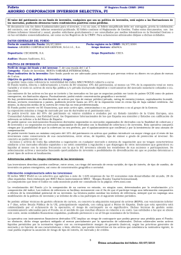 AHORRO CORPORACION INVERSION SELECTIVA, FI