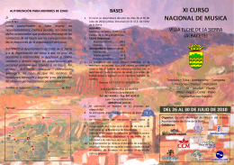 Folleto del XI Curso Nacional de Música Villa Elche de la Sierra
