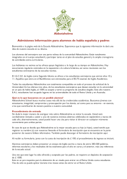 Abbotsholme Admisiones Información para alumnos de habla