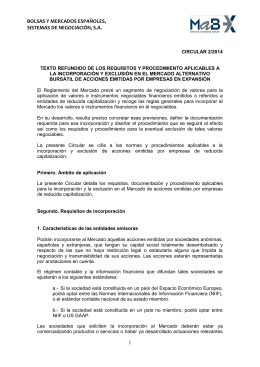 texto refundido de los requisitos y procedimiento aplicables a la