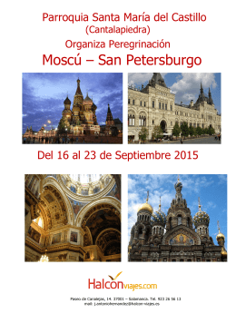 Moscú – San Petersburgo - Unidad Pastoral de Cantalapiedra