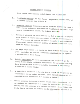 INFORME COMISION DE SOCI(B Breve reseña temas tratados