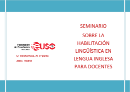 seminario sobre la habilitación lingüística en lengua inglesa para