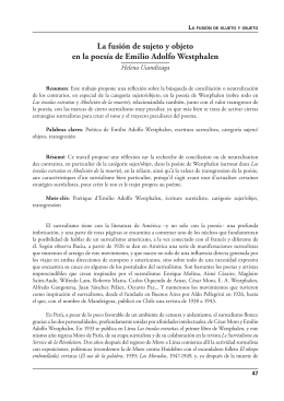 La fusión de sujeto y objeto en la poesía de Emilio Adolfo Westphalen