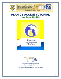 PLAN DE ACCIÓN TUTORIAL Ciclo Escolar 2012-2013