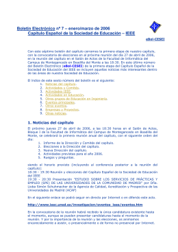 Boletín Electrónico nº 7 – enero/marzo de 2006 Capítulo Español de