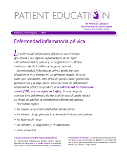 Patient Education Pamphlet, SP077, Enfermedad inflamatoria pélvica