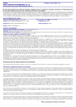 BBVA BONOS PATRIMONIO VI, FI