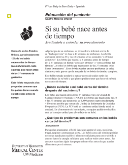 Si su bebé nace antes de tiempo - UWMC Health On-Line