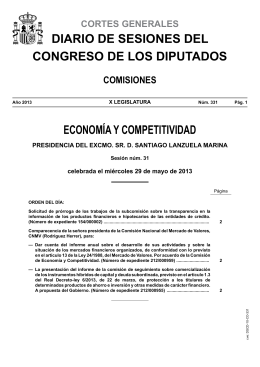 diario de sesiones del congreso de los diputados comisiones