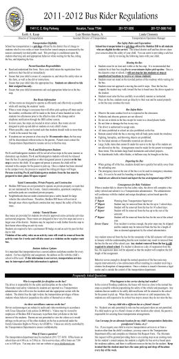 2011-2012 Bus Rider Regulations