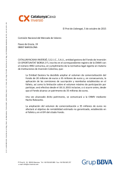 El Prat de Llobregat, 5 de octubre de 2015 Comisión Nacional del