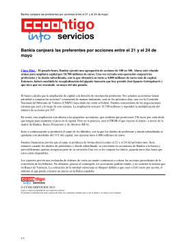 Bankia canjeará las preferentes por acciones entre el 21 y el 24 de
