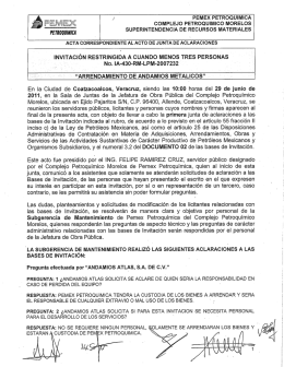 ACTA DE JUNTA DE ACLARACIONES