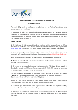 PEDIDO AUTOMATICO DE PRENDAS DE REMODELACION