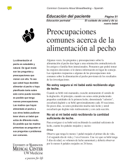 Preocupaciones comunes acerca de la alimentación