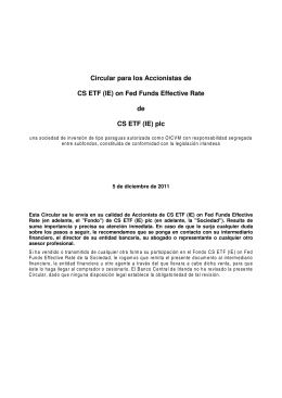 Circular para los Accionistas de CS ETF (IE) on Fed