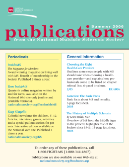 General Information Periodicals - National Multiple Sclerosis Society