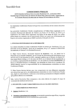 CONDICIONES FINALES