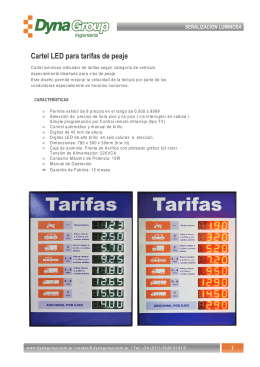 Folleto - Cartel LED para Tarifas de Peaje