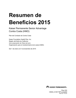 2015 Summary of Benefits Contra Costa County - Spanish