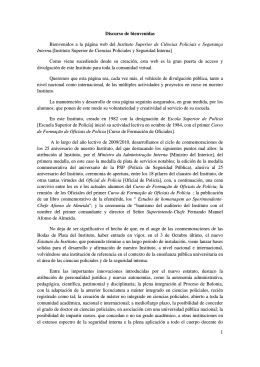 1 Discurso de bienvenidas Bienvenidos a la página web del Instituto