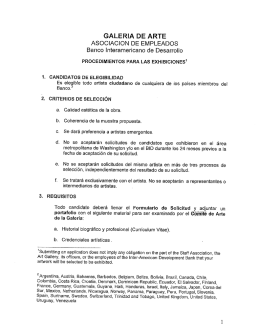 Procedimientos - IDB Staff Association Art Gallery