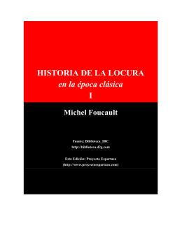 HISTORIA DE LA LOCURA en la época clásica I